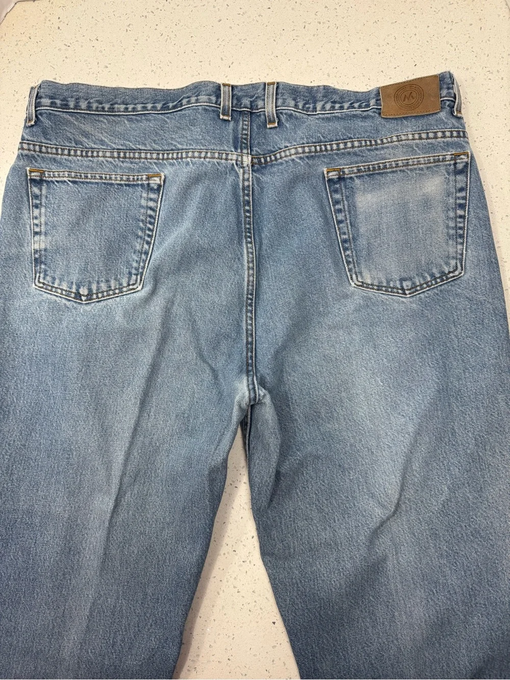 Men's Straight Light Blue Jeans - Classic Casual Fit 42x32